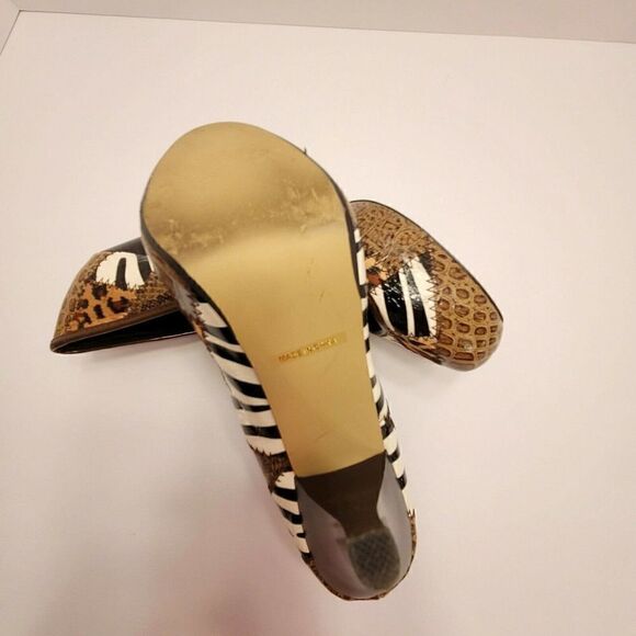Dollhouse Dina Pumps With Patchwork Animal Prints And Hidden Platform Size 8M - Picture 10 of 11
